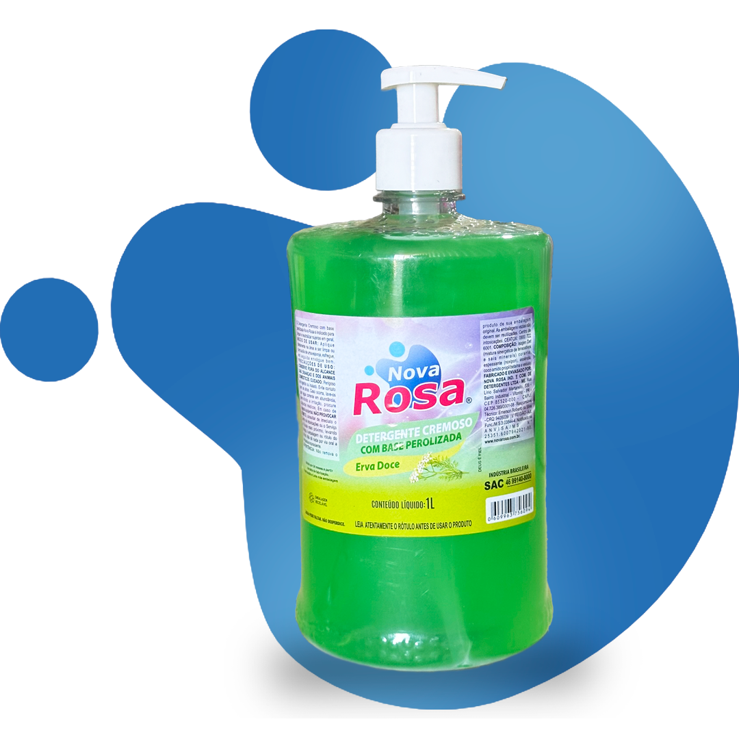 DETERGENTE CREMOSO com base PEROLIZADA ERVA DOCE 1L