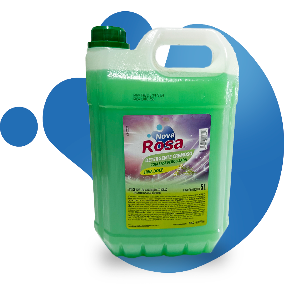 DETERGENTE CREMOSO com base PEROLIZADA ERVA DOCE 5L