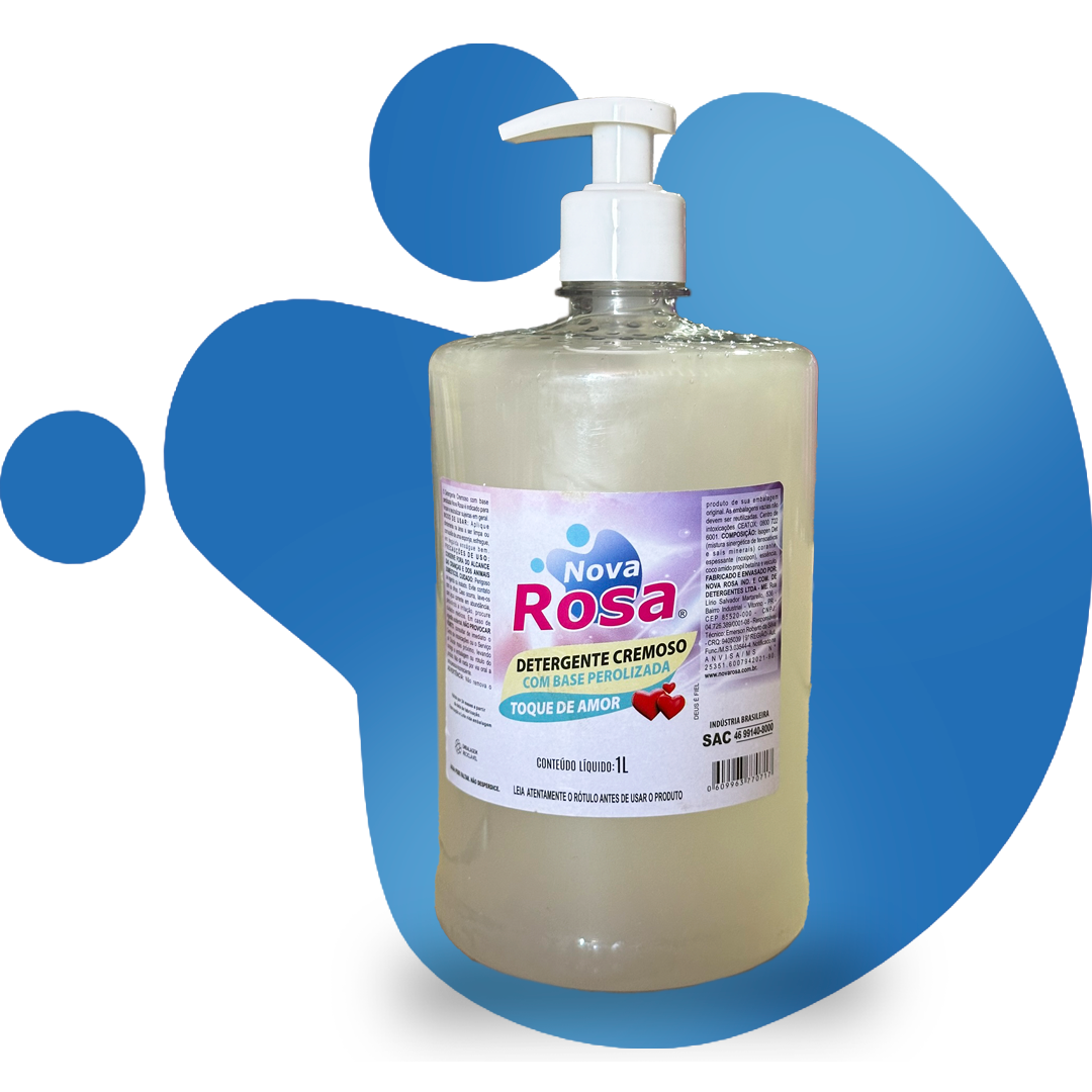 DETERGENTE CREMOSO com base PEROLIZADA TOQUE  DE AMOR 1L